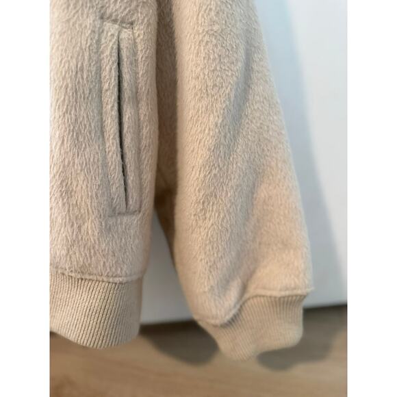 Crescent Beige Wool Blend Bomber Jacket Snap Front ✨ - Picture 4 of 7